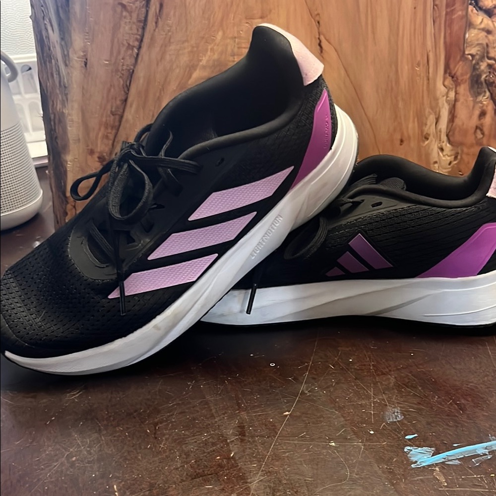 Adidas Black and lilac bliss Duramo SL kids shoes